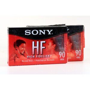 Sony HF 90 Audio Cassette Blank High Fidelity Normal Bias C-90HFL 2 Pack NOS